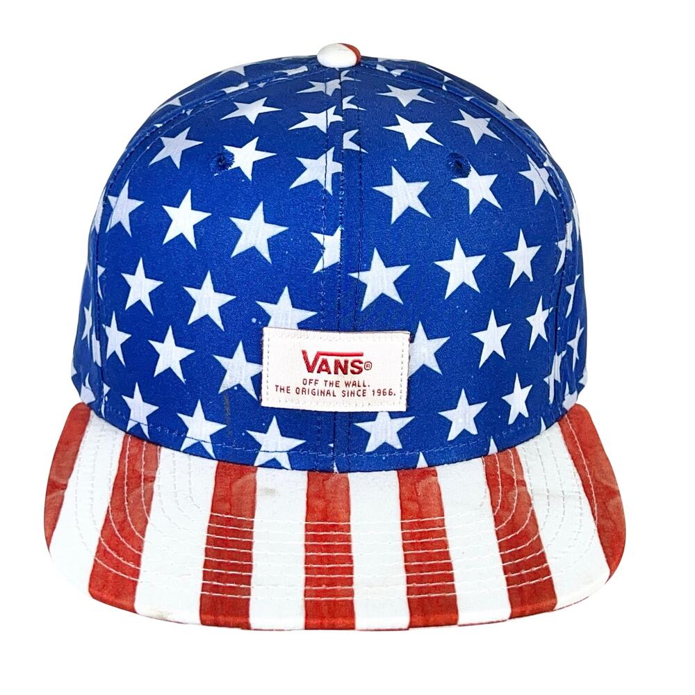 Vans Off The Wall Red Blue White 4th July USA Stars Stripes Hat Cap Strapback